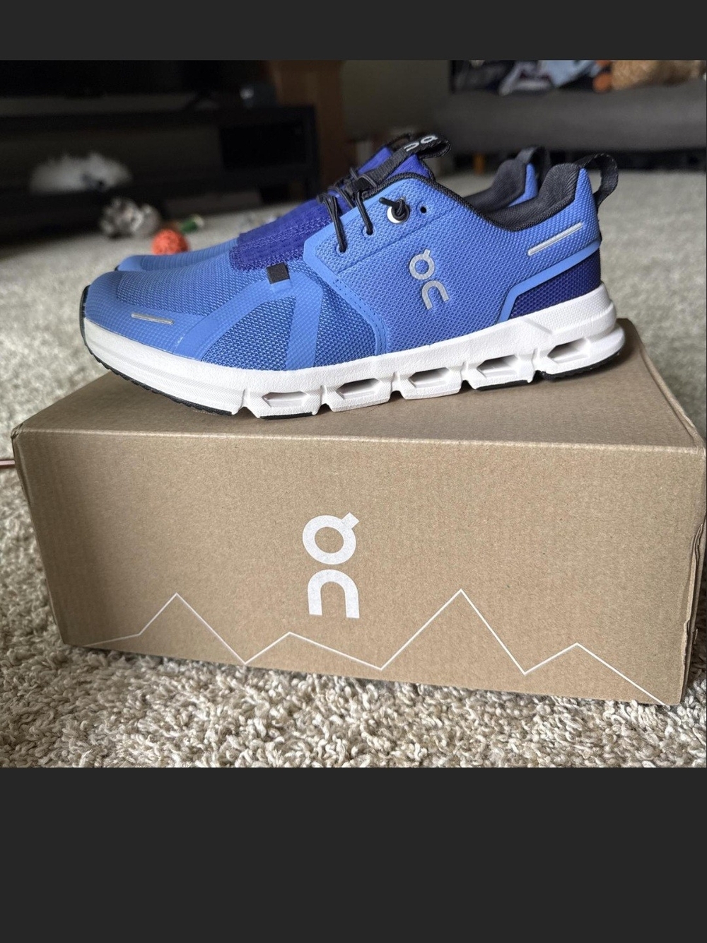 On Running Kids Blue Mesh Sneakers with White Cloud Sole
